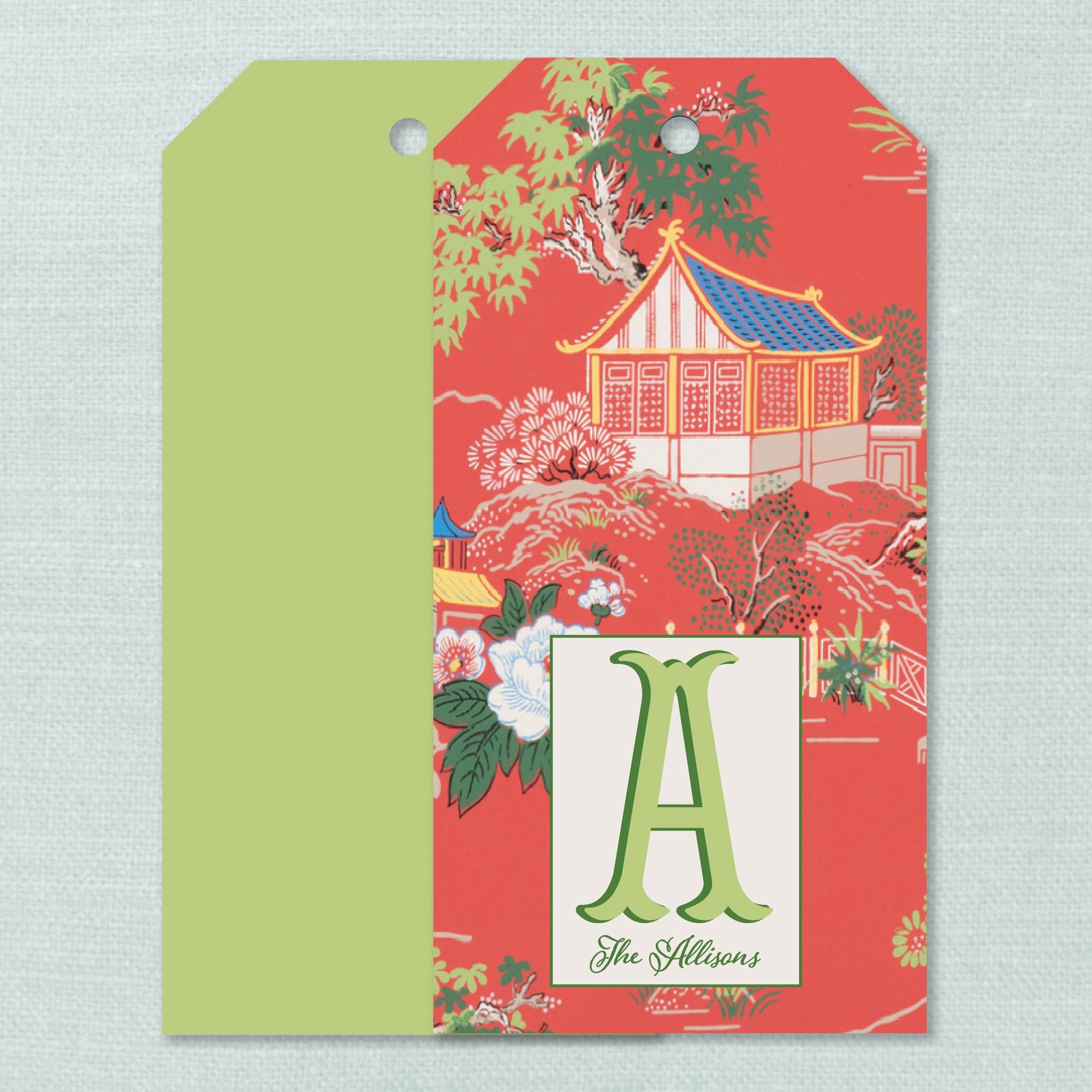 The Aimee Pagoda Monogram Hanging Gift Tag
