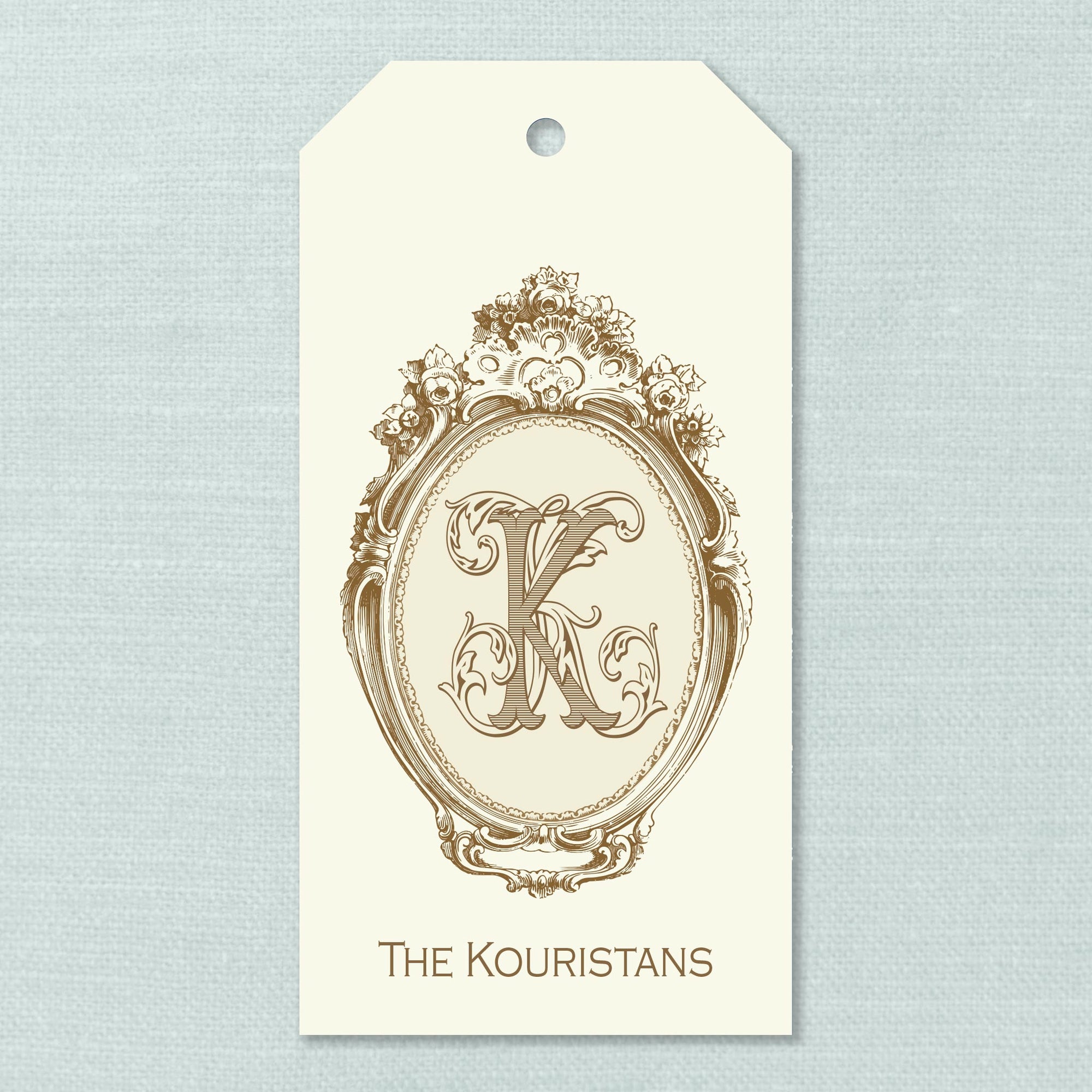 The Cartouche Monogram Wine Tag - Chocolate