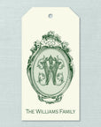 The Cartouche Monogram Hanging Gift Tag - Evergreen