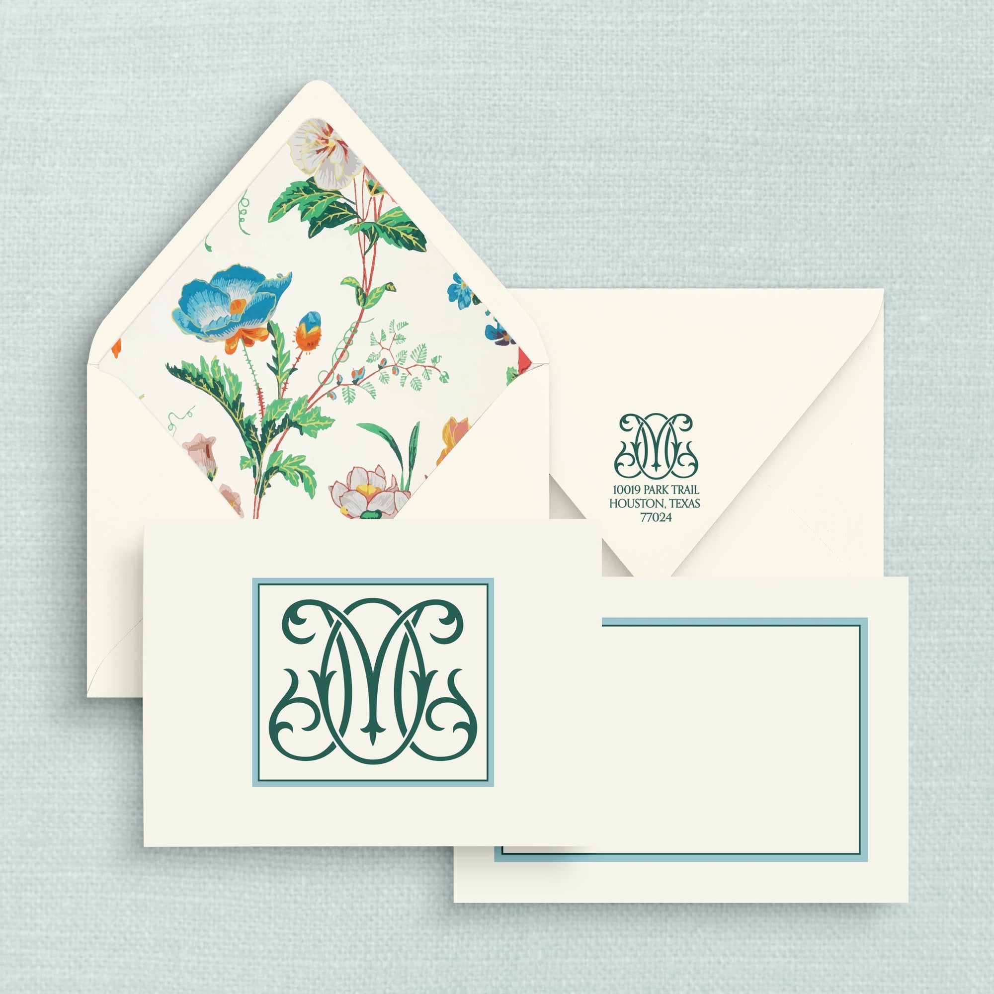 The Hillary Hibiscus Notecards with Lined Envelopes