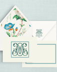 The Hillary Hibiscus Personalized Notecards with Lined Envelopes