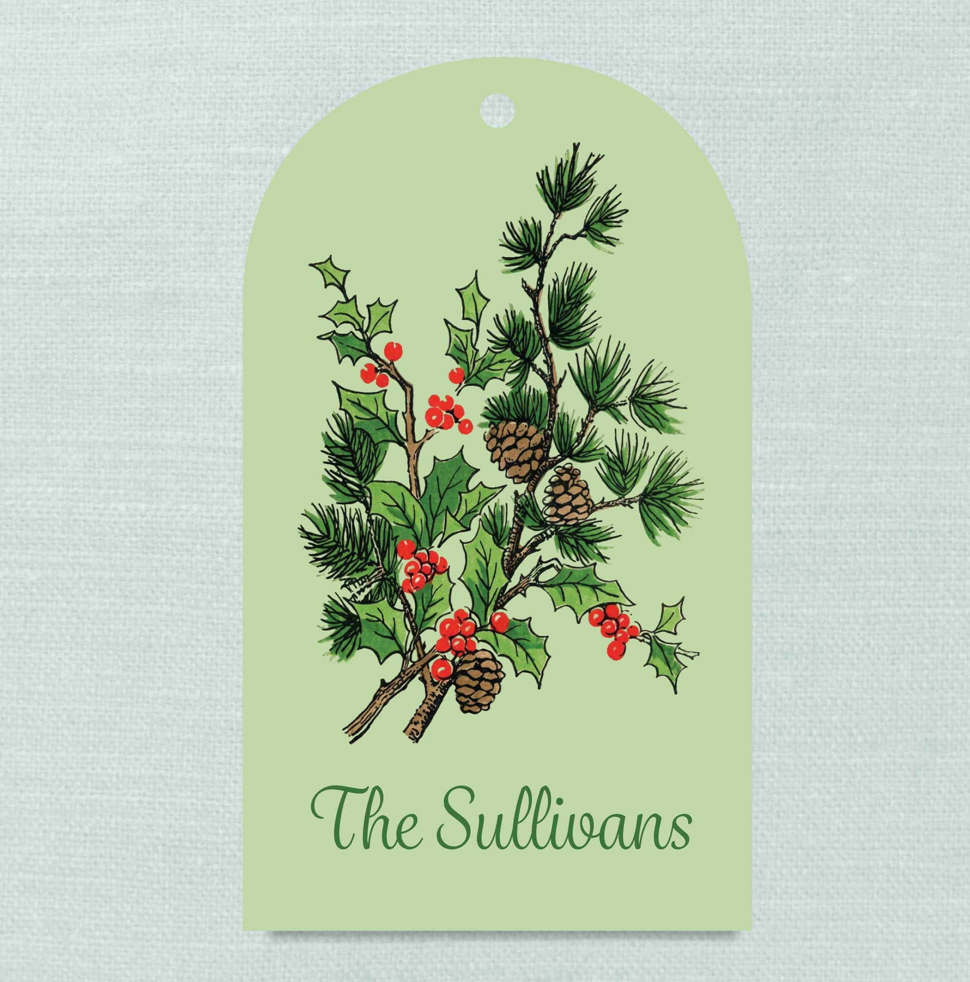 The Holly Holiday Personalized Arch Hanging Gift Tag