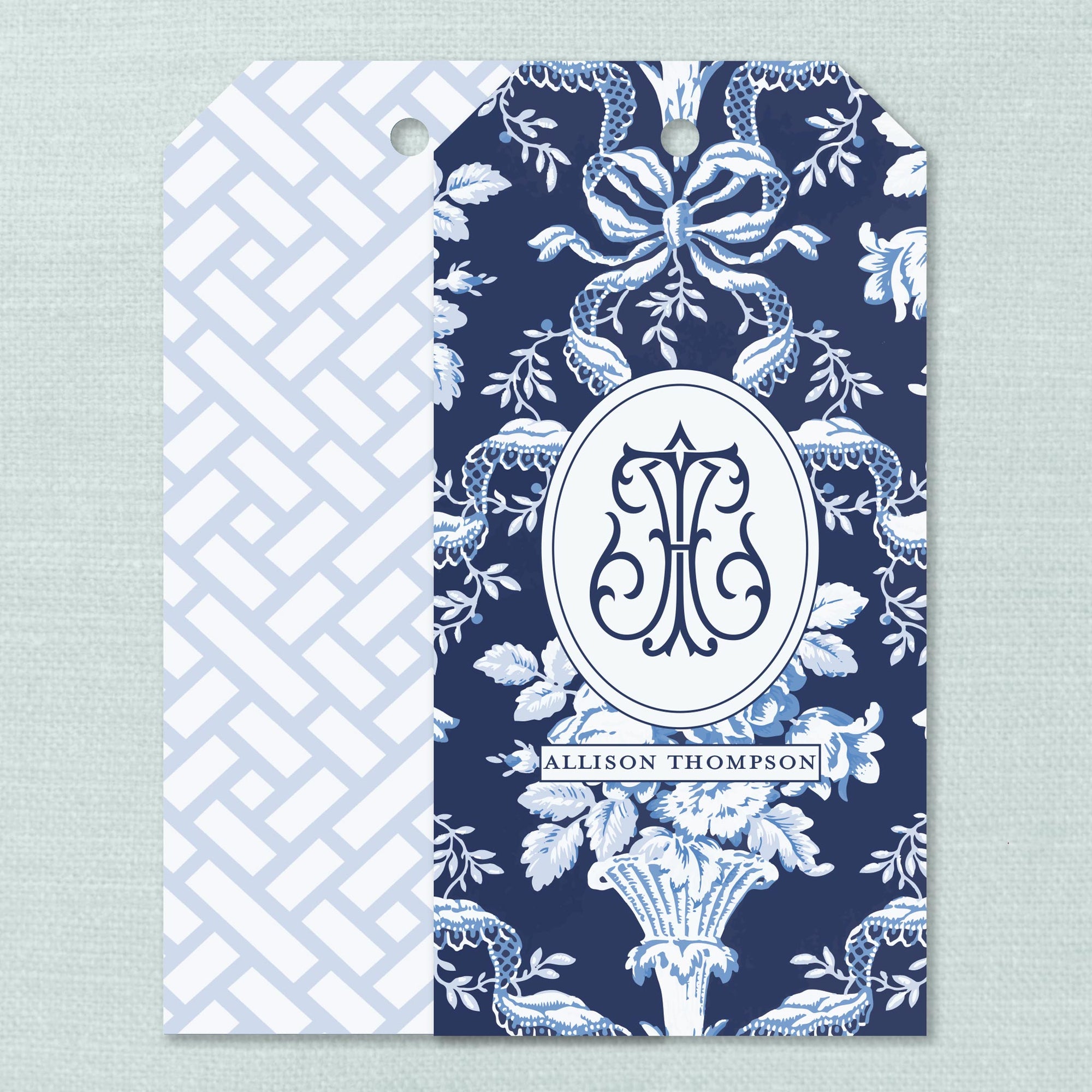 The Celeste Blue &amp; White Hanging Gift Tag