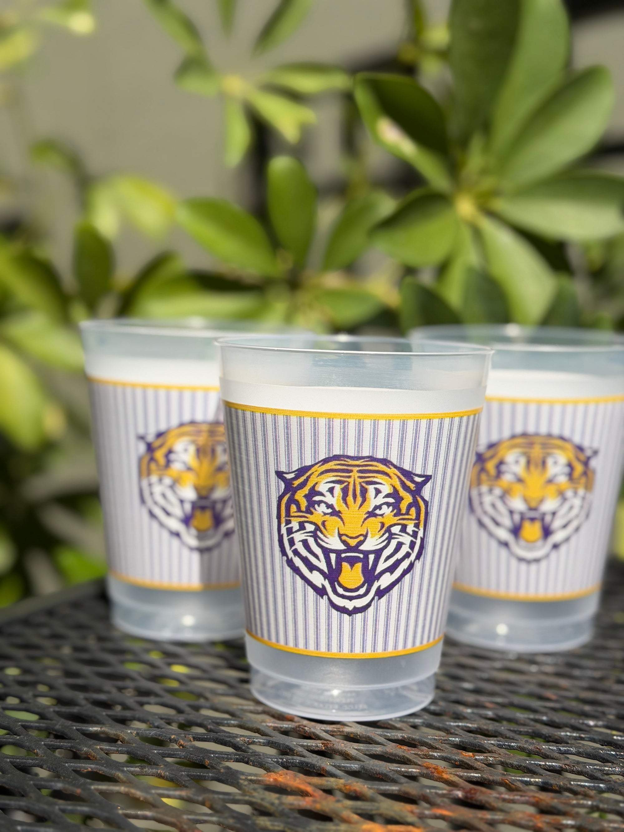Tiger Ticking Stripe Cups - Set of 8