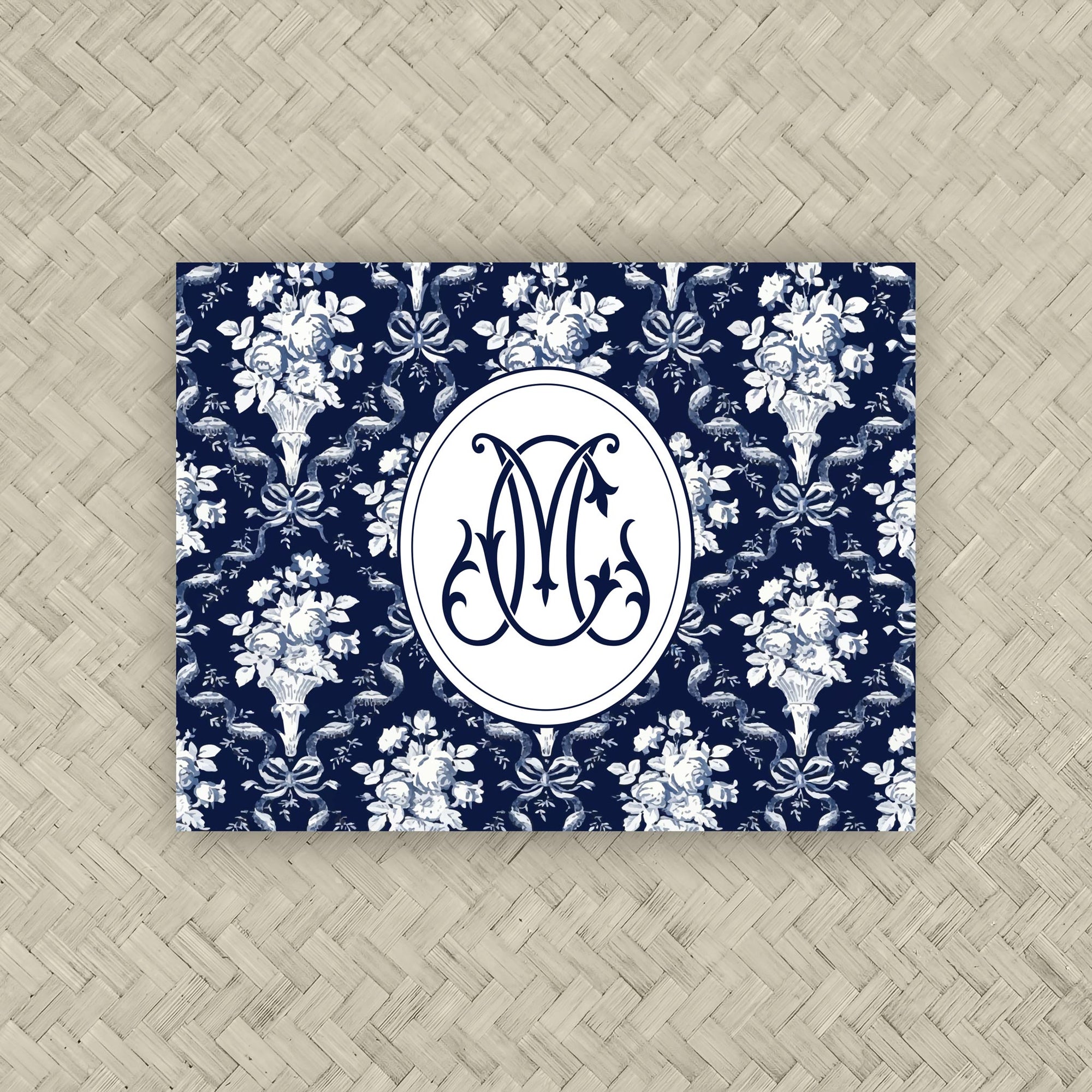 The Celeste Blue &amp; White Duogram Mahjong Card Sticker