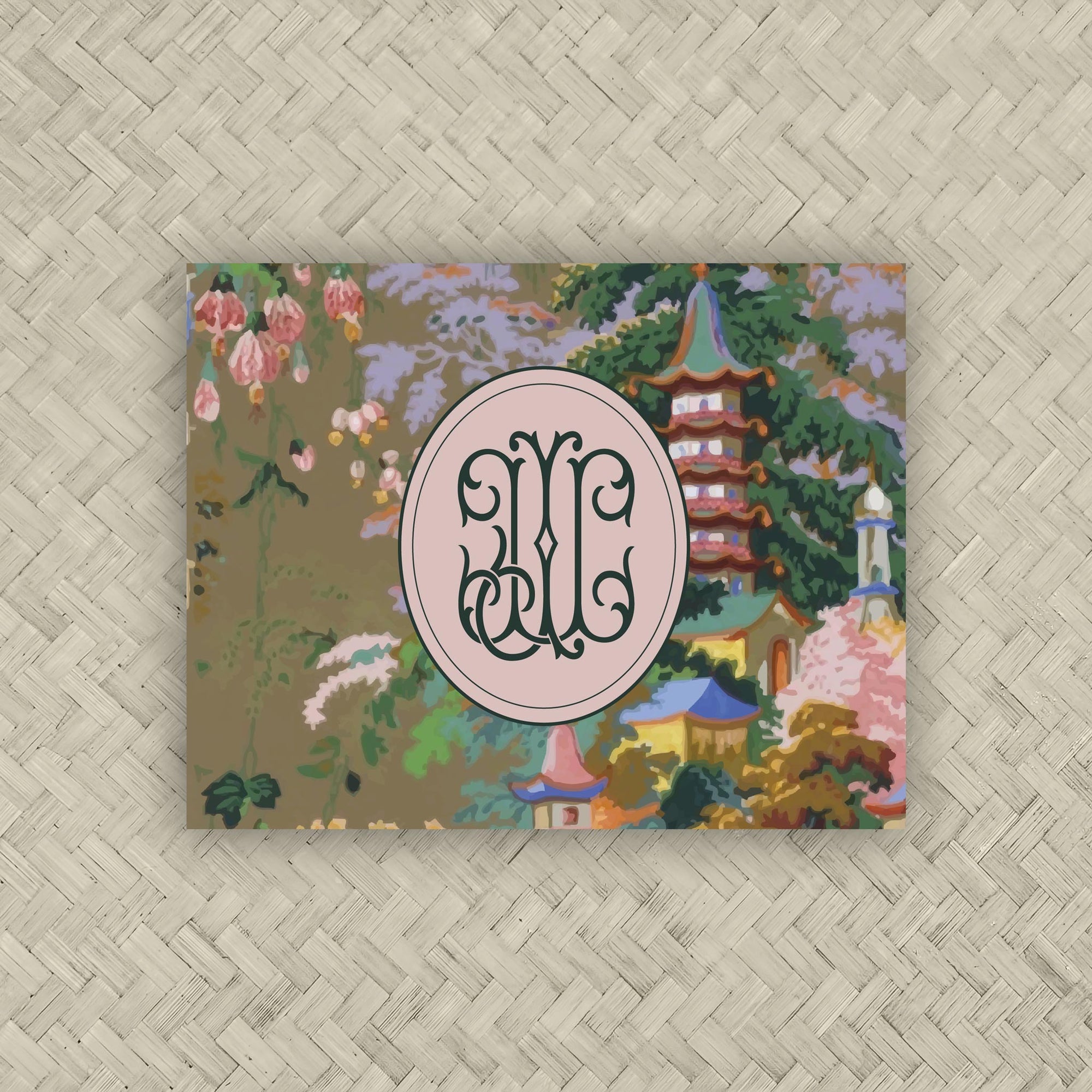 The Khaki Pagoda Duogram Mahjong Card Sticker