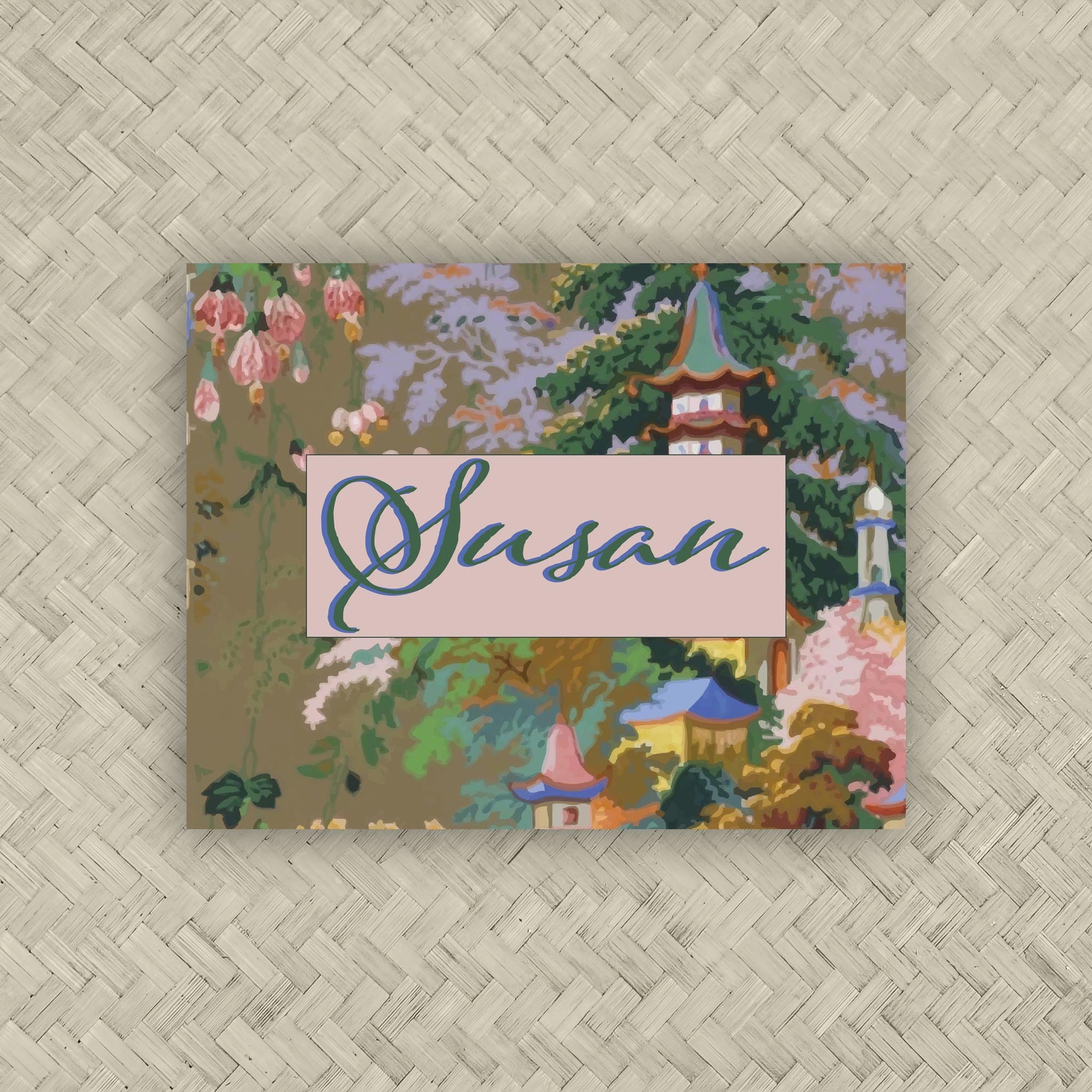 The Khaki Pagoda Personalized Mahjong Card Sticker