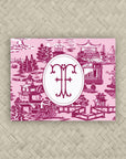 The Ming Blush & Raspberry Duogram Mahjong Card Sticker