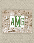 The Ming Brown & Green Monogram Mahjong Card Sticker