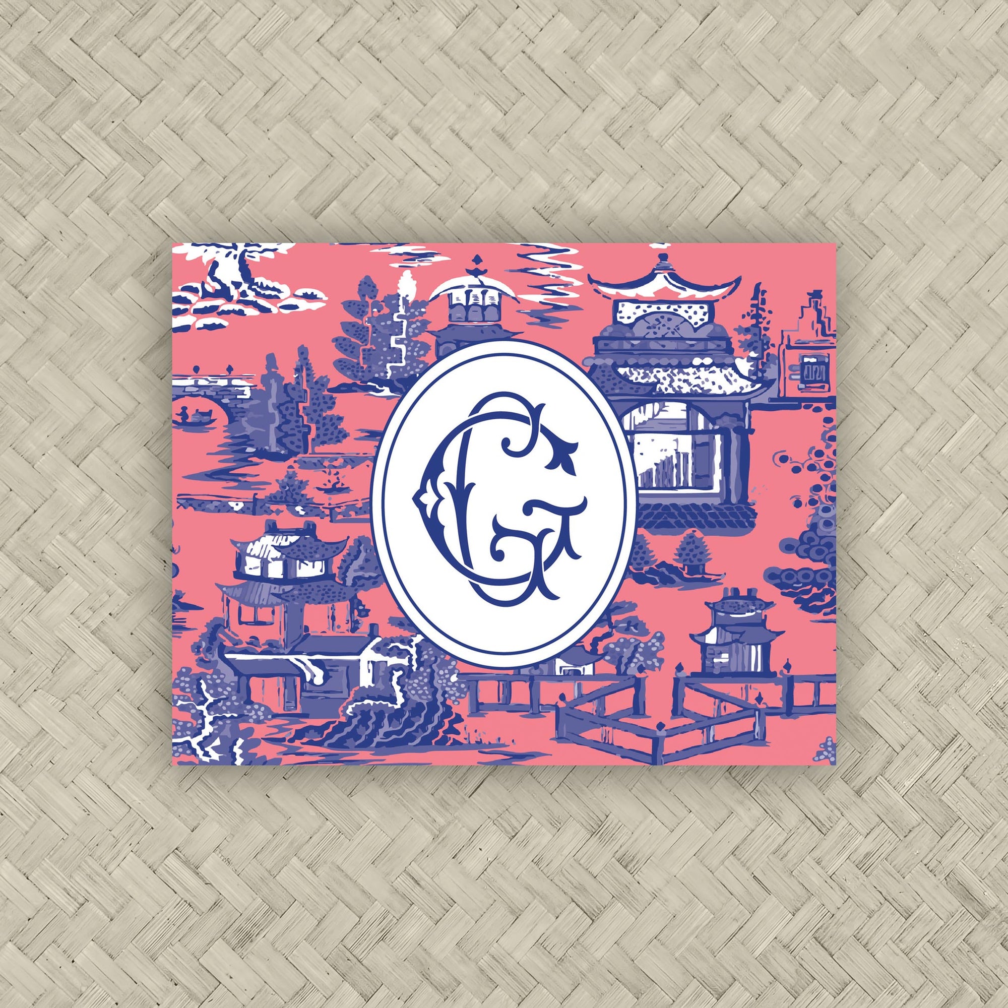 The Ming Coral &amp; Royal Duogram Mahjong Card Sticker