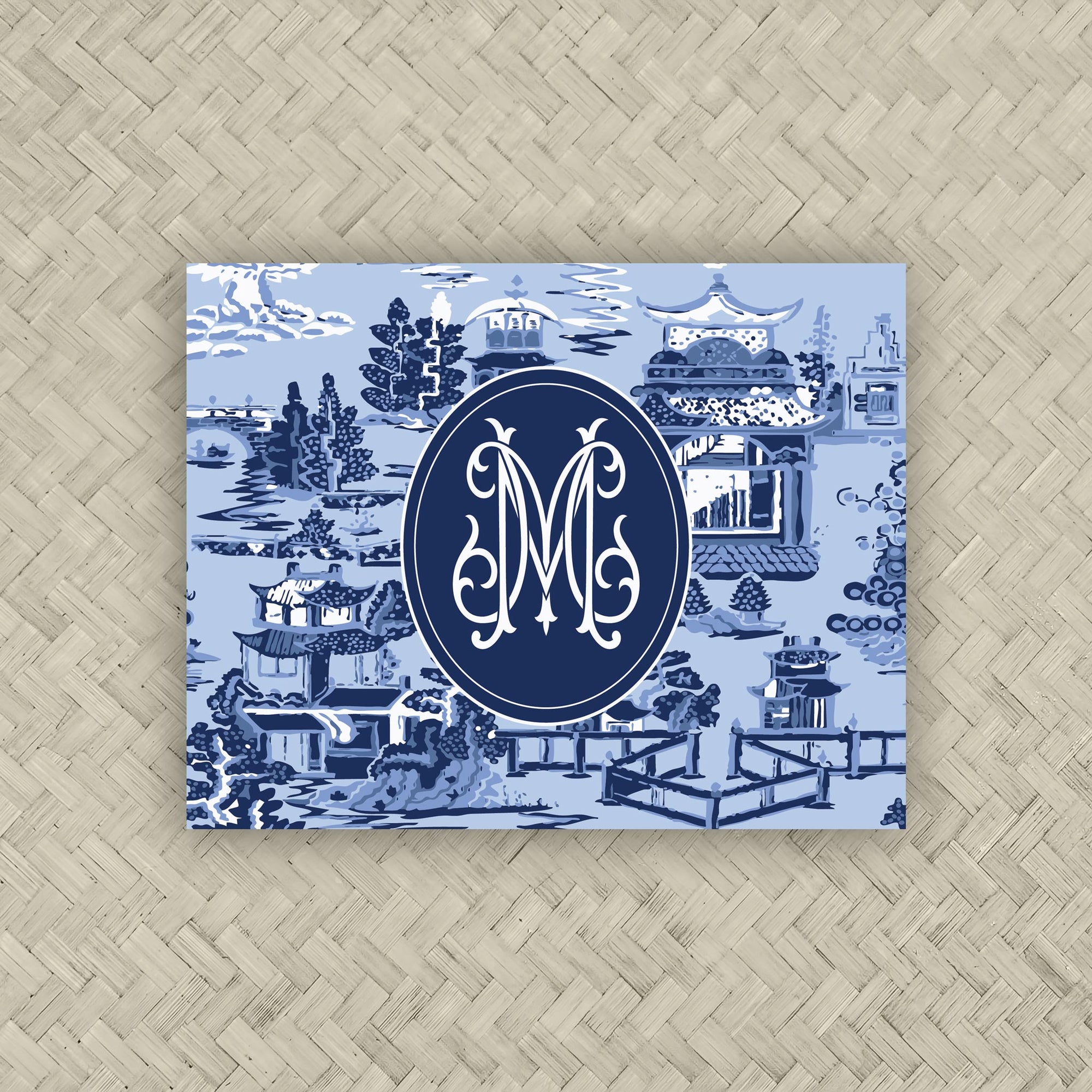 The Ming Navy &amp; French Blue Duogram Mahjong Card Sticker