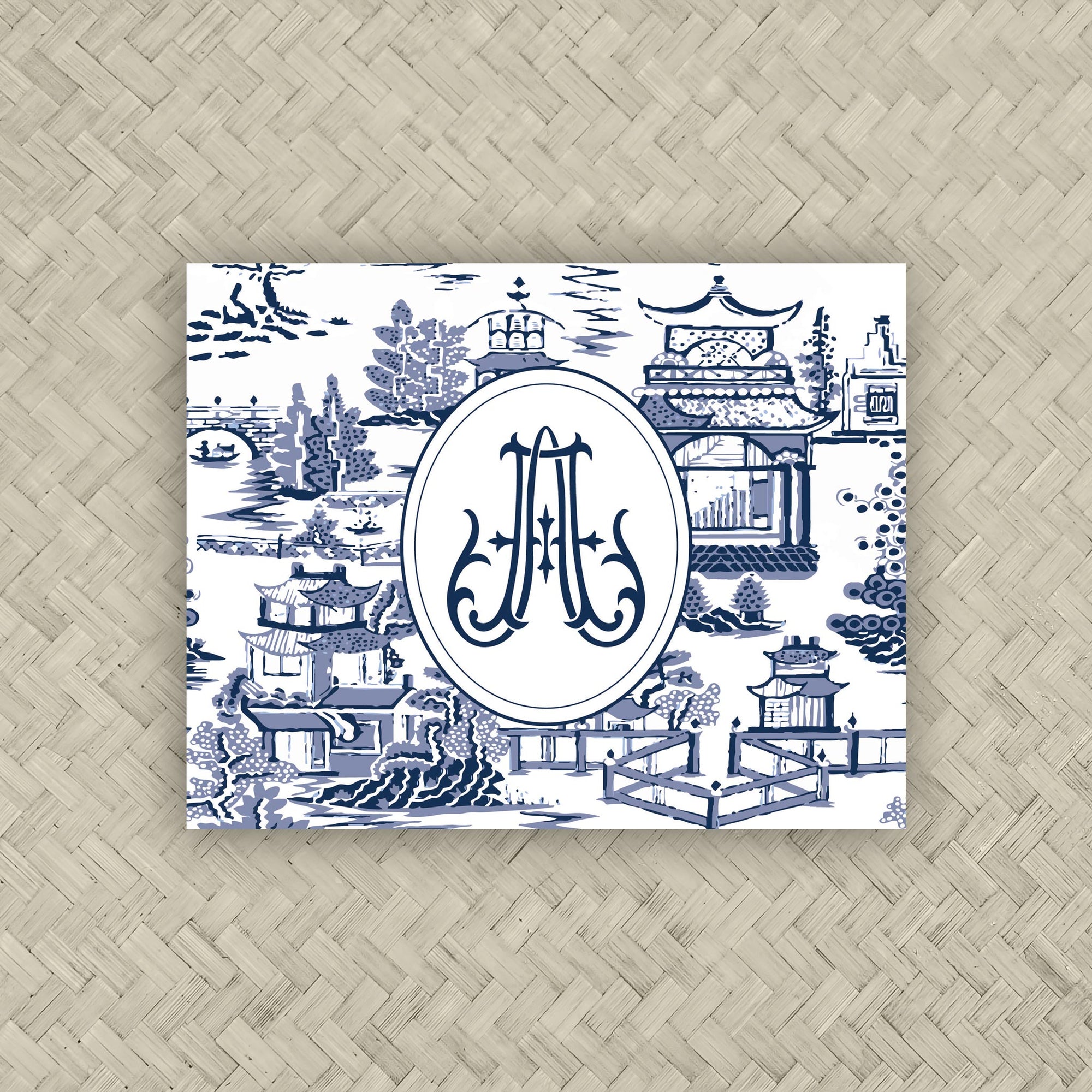 The Ming Navy Duogram Mahjong Card Sticker
