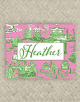 The Ming Pink & Kelly Green Personalized Mahjong Card Sticker
