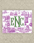 The Ming Purple & Green Monogram Mahjong Card Sticker