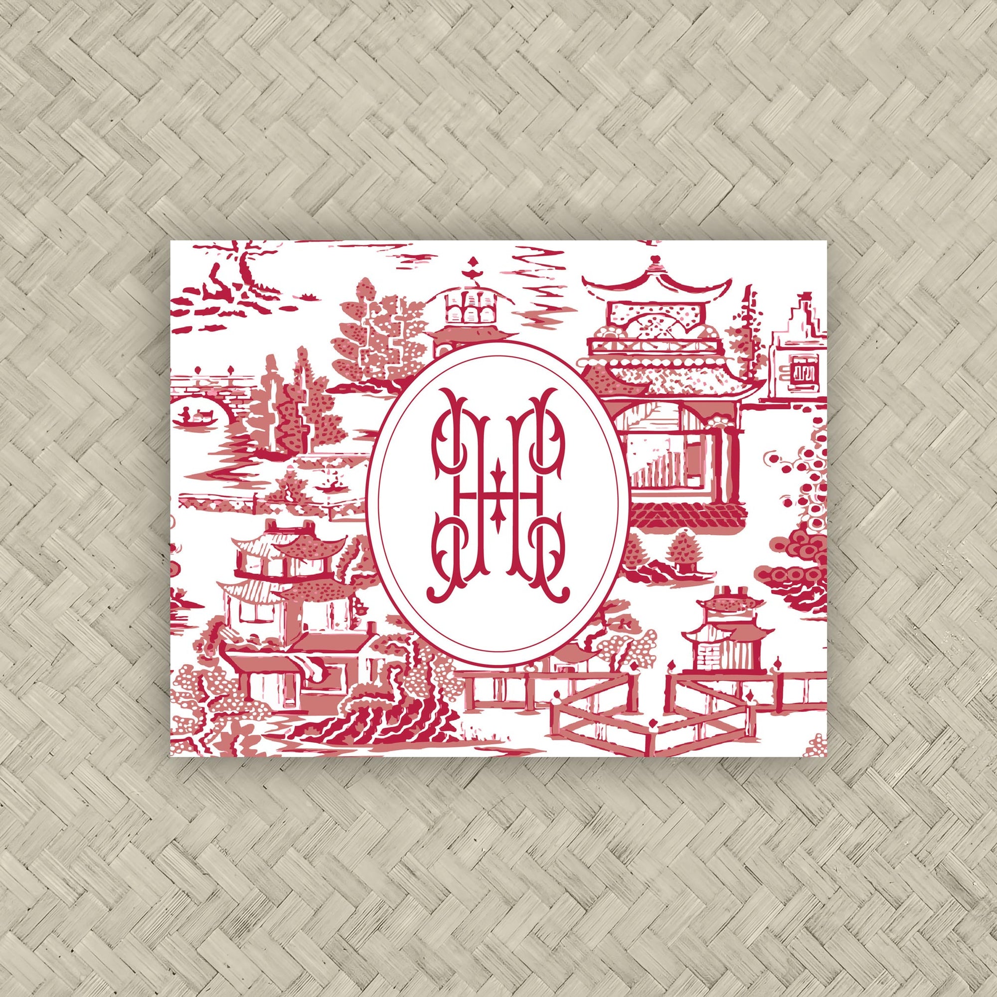 The Ming Crimson &amp; Red Duogram Mahjong Card Sticker
