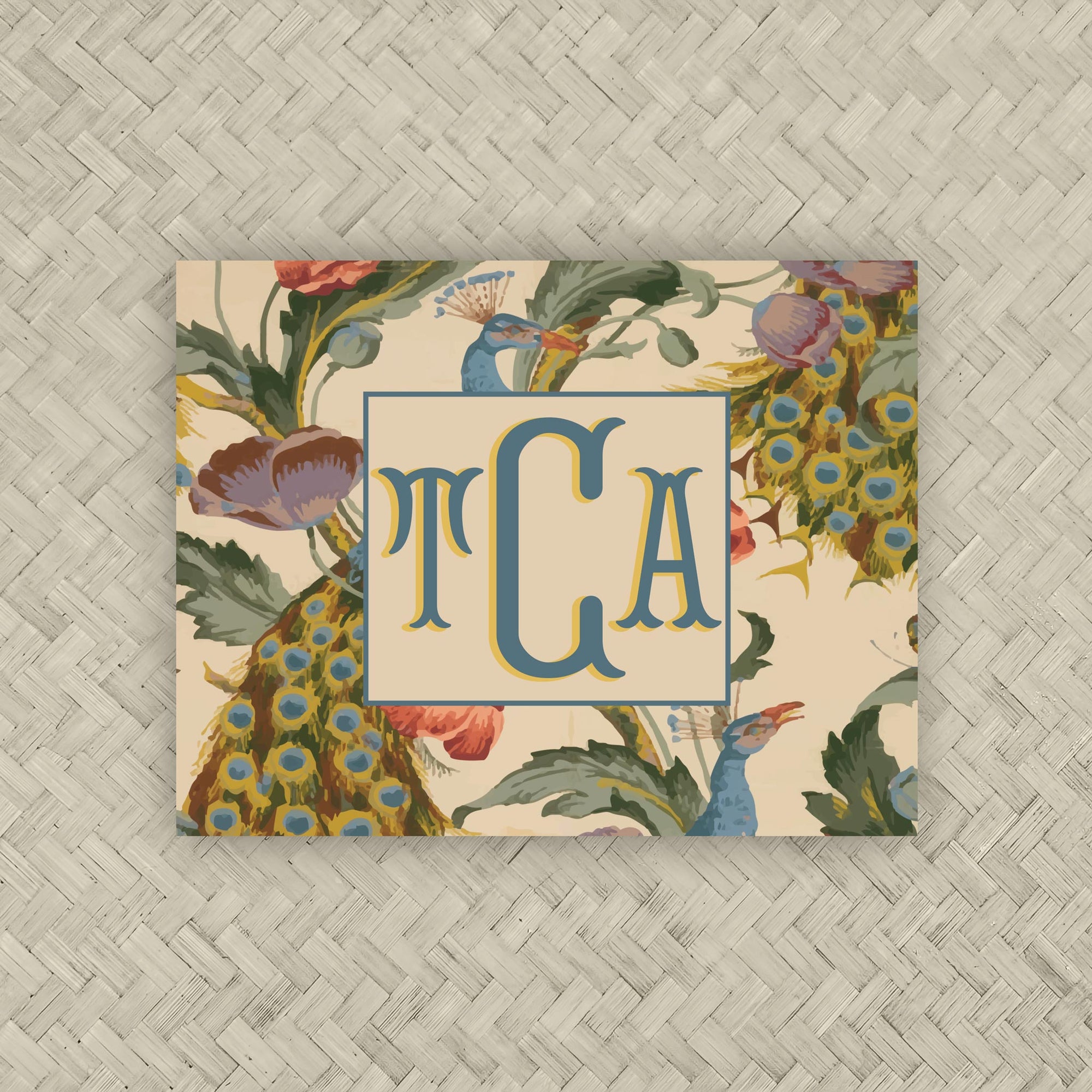 The Peacock Monogram Mahjong Card Sticker