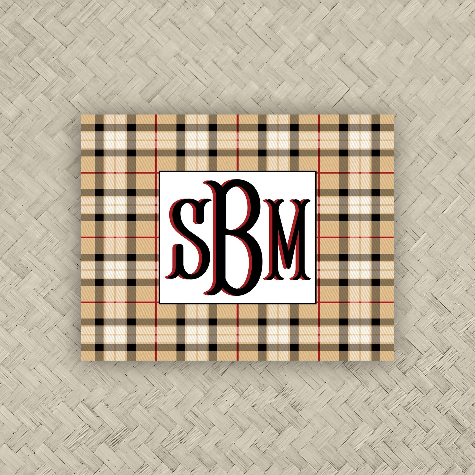 The Blaine Burberry Plaid Monogram Mahjong Card Sticker