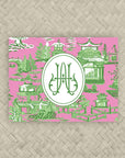 The Ming Pink & Kelly Green Duogram Mahjong Card Sticker