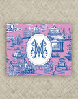 The Ming Pink & Blue Duogram Mahjong Card Sticker