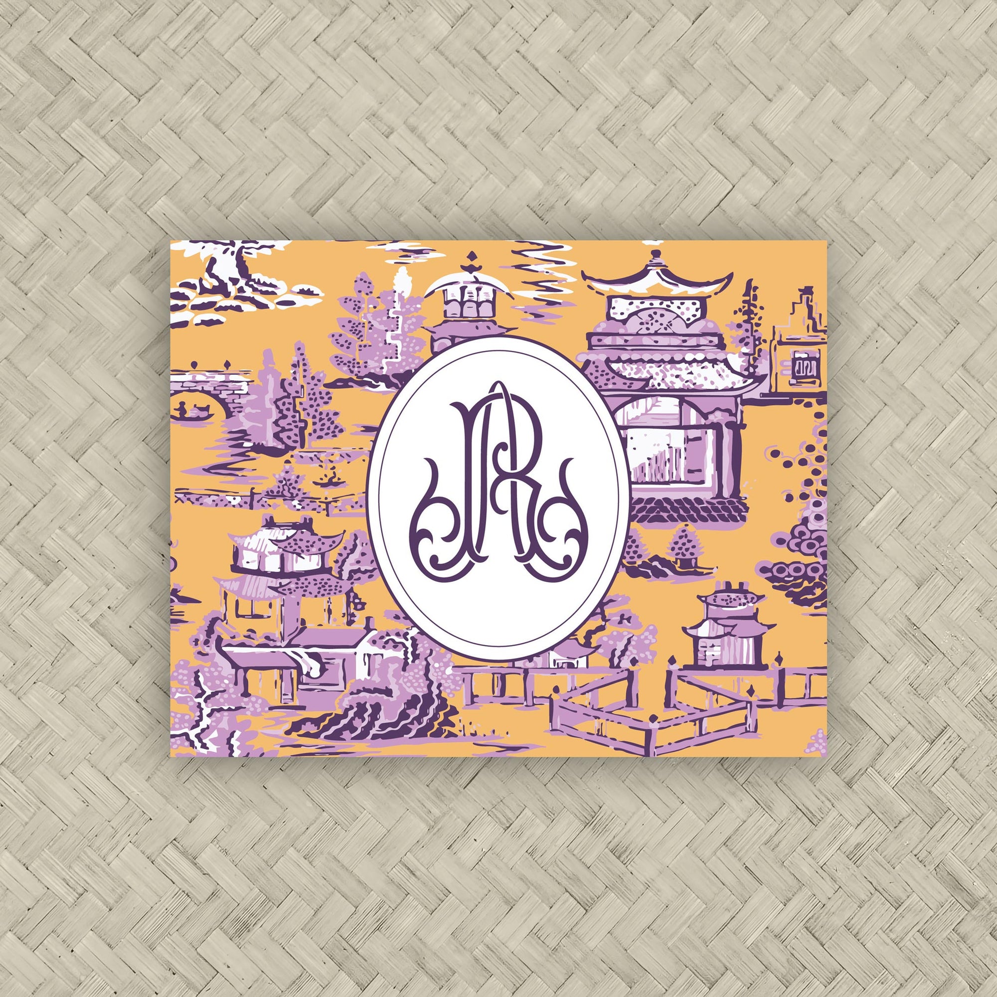 The Ming Orange &amp; Purple Duogram Mahjong Card Sticker