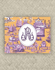 The Ming Orange & Purple Duogram Mahjong Card Sticker