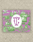 The Ming Lavender & Kelly Green Duogram Mahjong Card Sticker