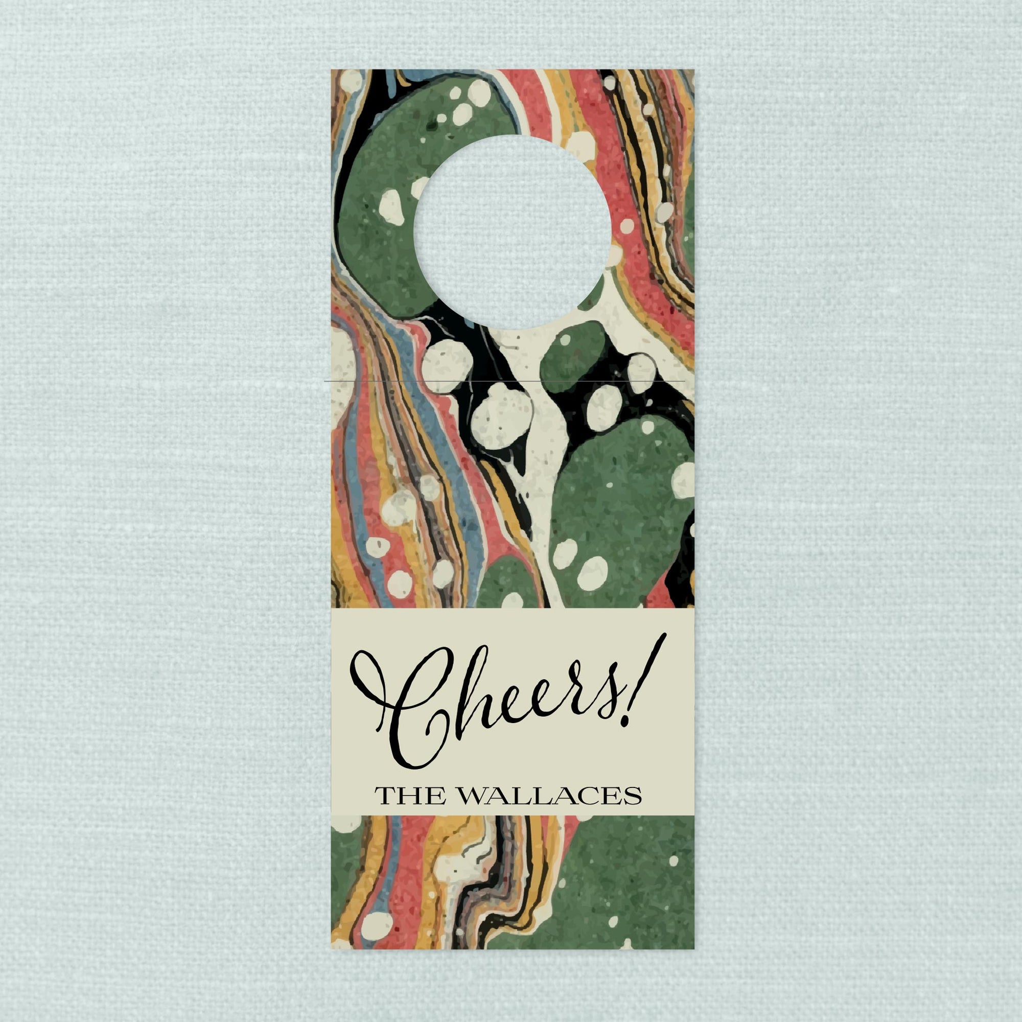 The McClean Marbled Cheers Wine Tag