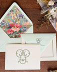 The Mimi Floral Duogram Notecards with Lined Envelopes