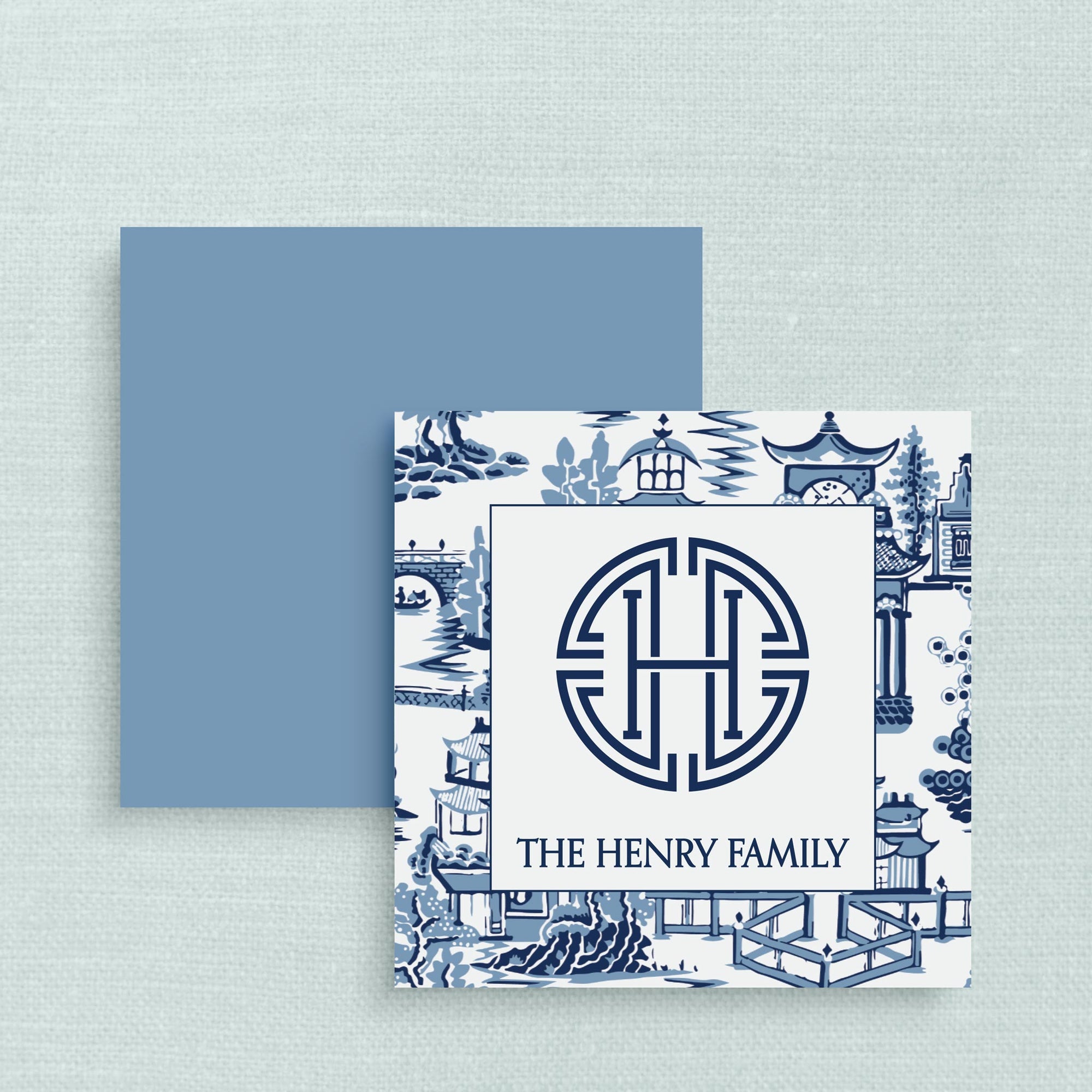 The Ming Chinoiserie Blue Personalized Gift Tag