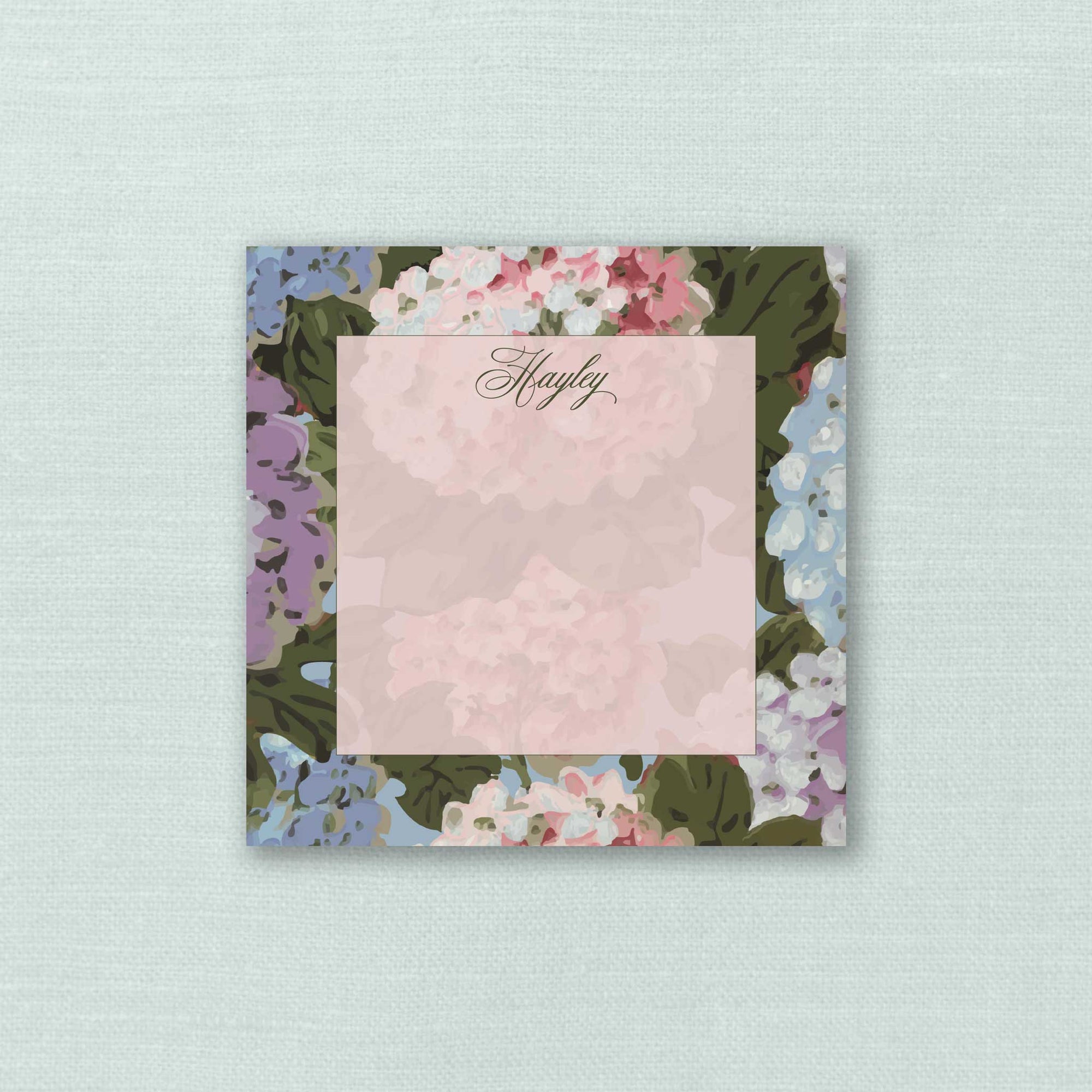 The Hayley Hydrangea Personalized Notepad