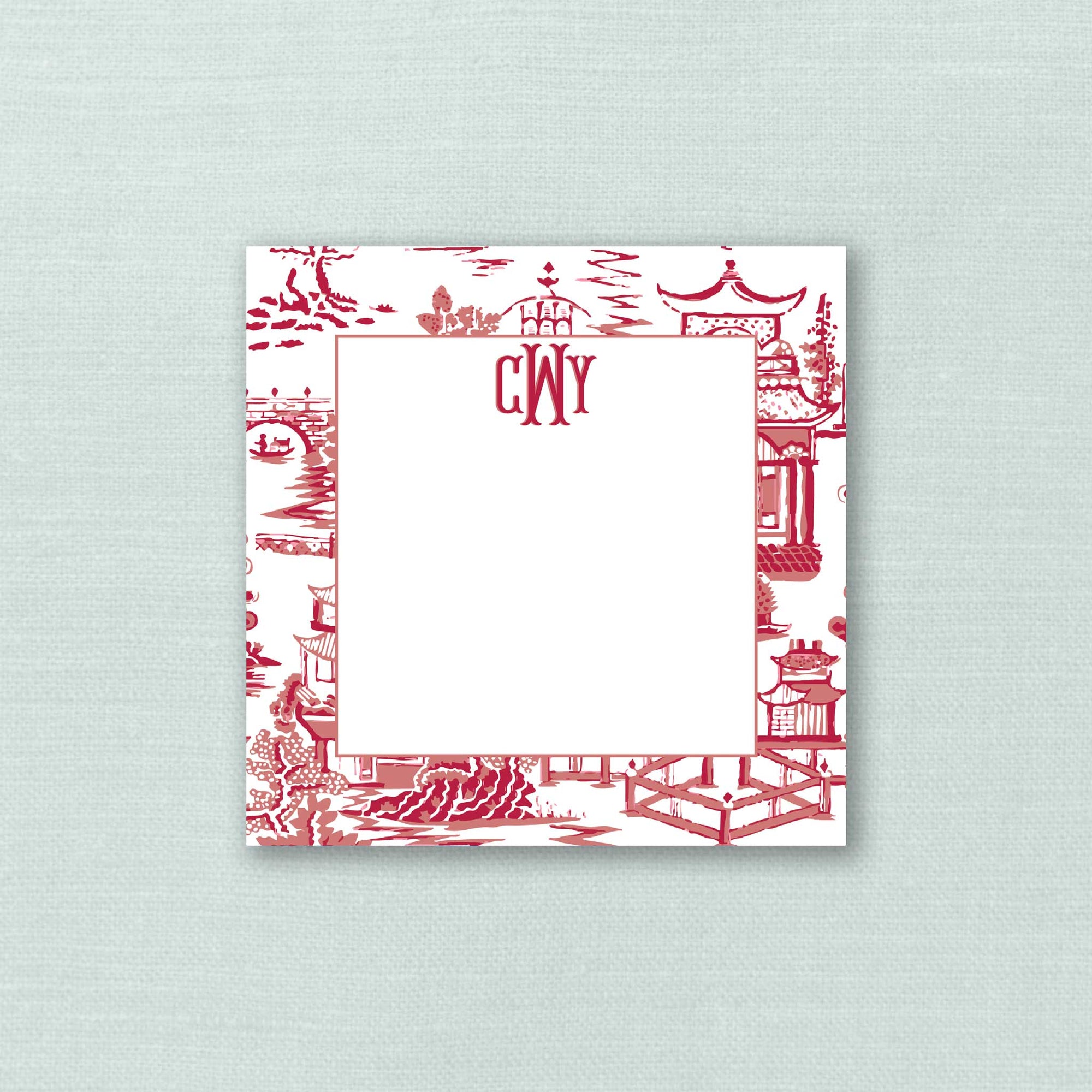 The Ming Crimson &amp; Red Monogram Notepad