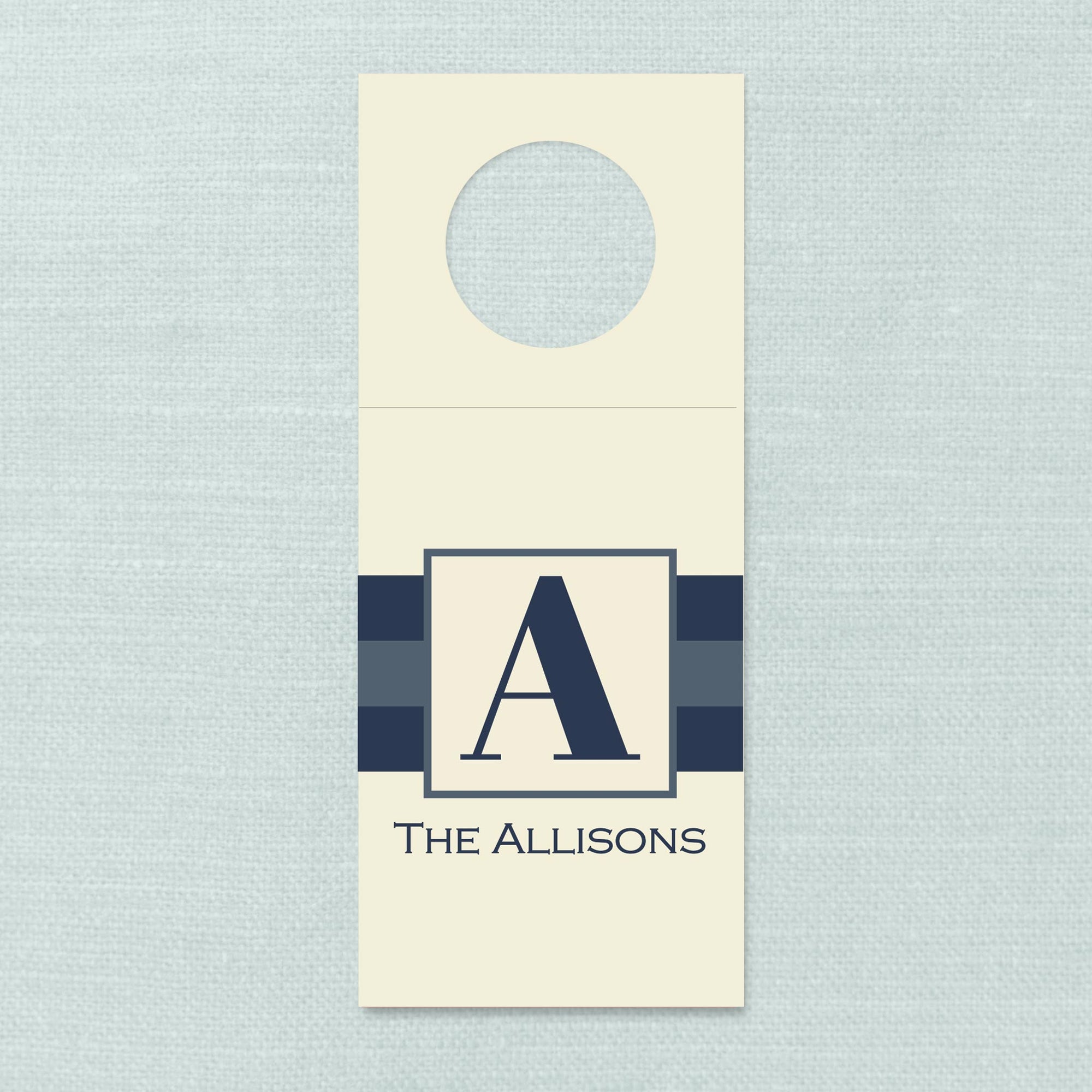 The Preppy Navy &amp; French Blue Monogram Wine Tag