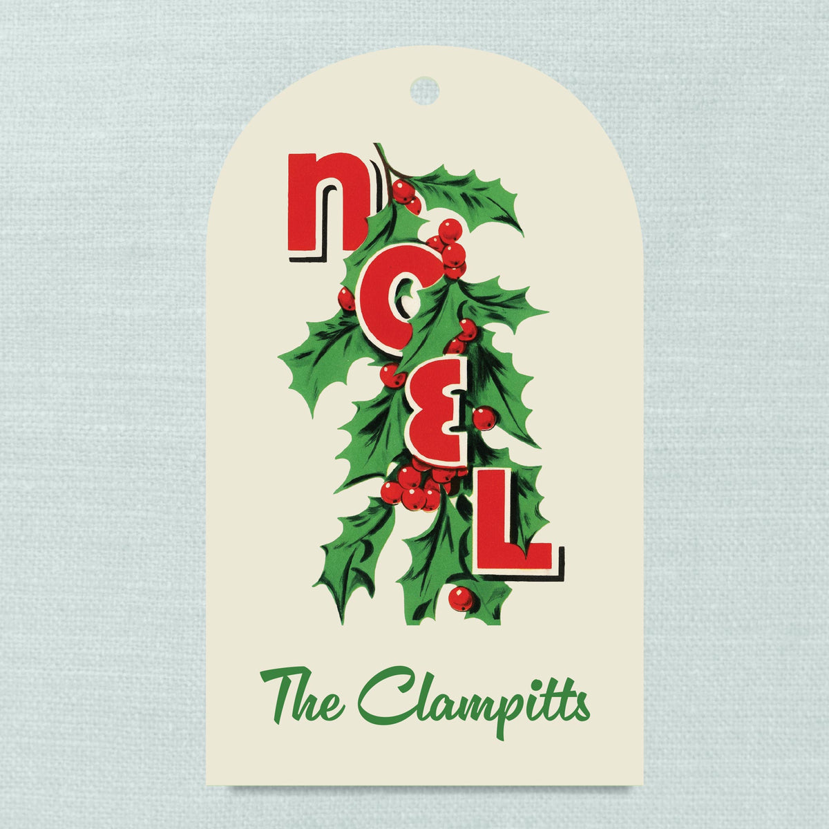 The Noel Holiday Personalized Arch Hanging Gift Tag