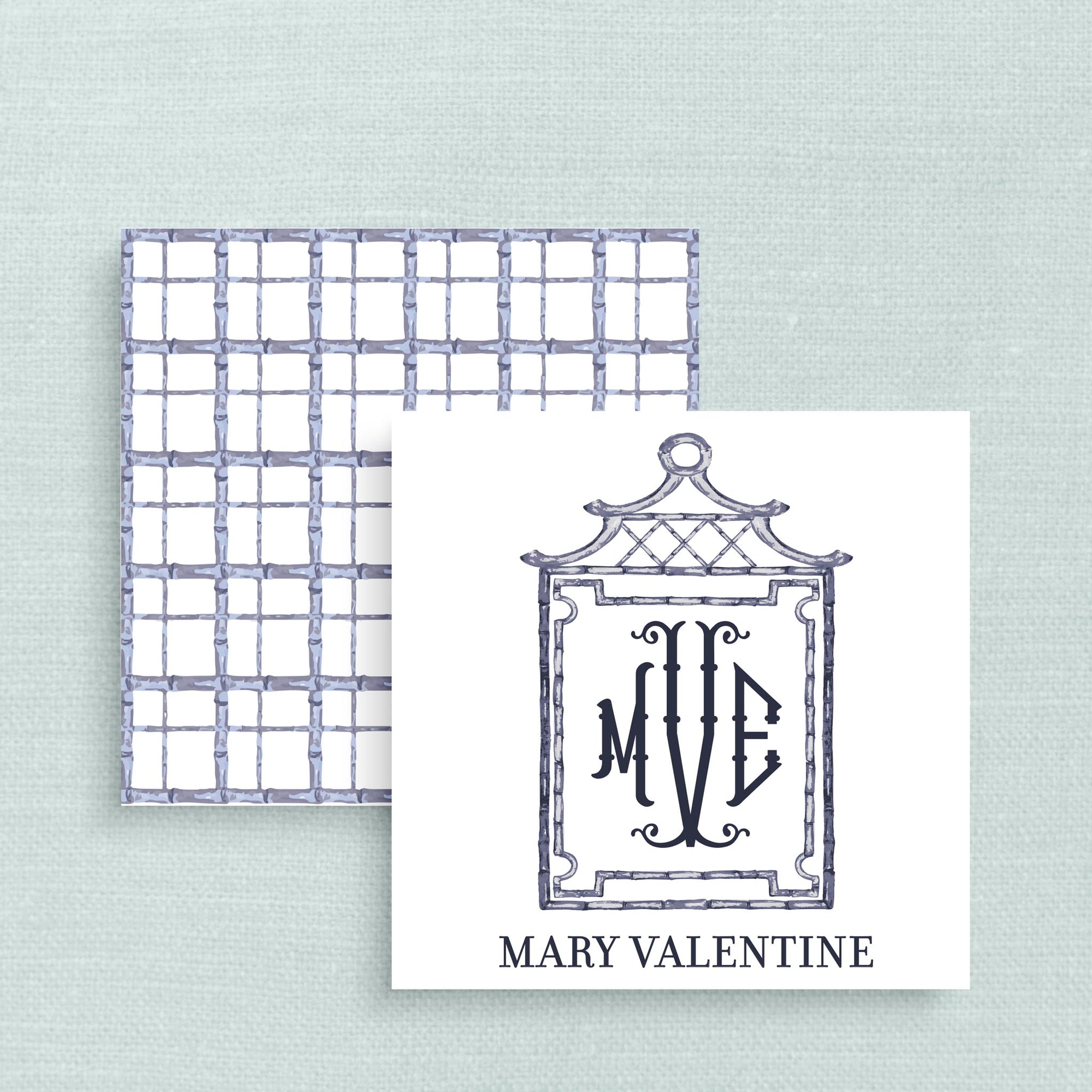 The Preppy Pagoda Navy &amp; Blue Monogram Gift Tag