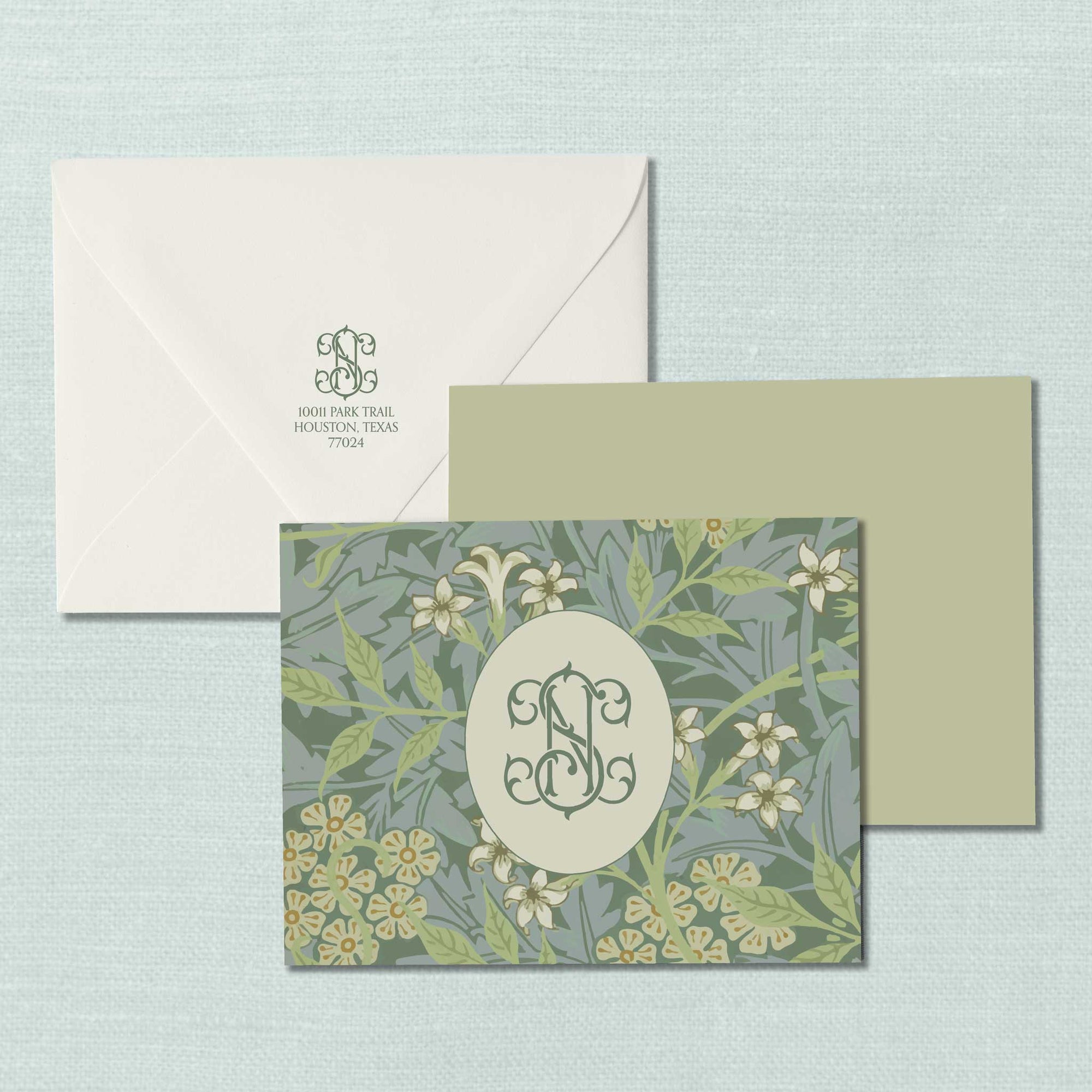 The Nini Robert Morris Lily Duogram Monogram Notecards