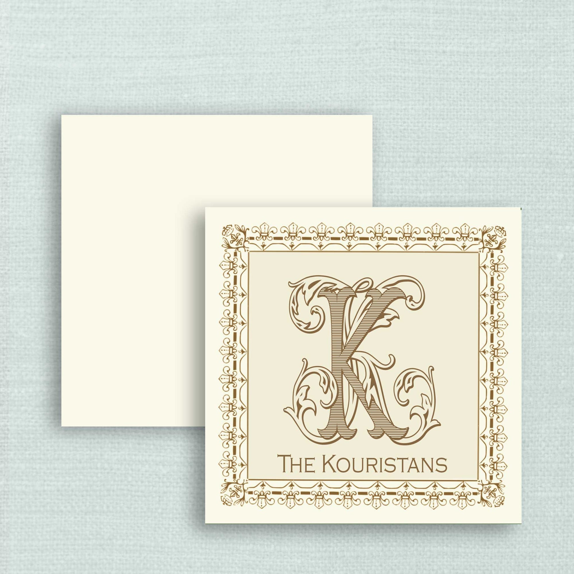 The Cartouche Monogram Gift Tag - Chocolate