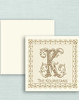 The Cartouche Monogram Gift Tag - Chocolate