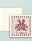 The Cartouche Monogram Gift Tag - Crimson