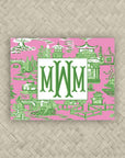 The Ming Pink & Kelly Green Monogram Mahjong Card Sticker