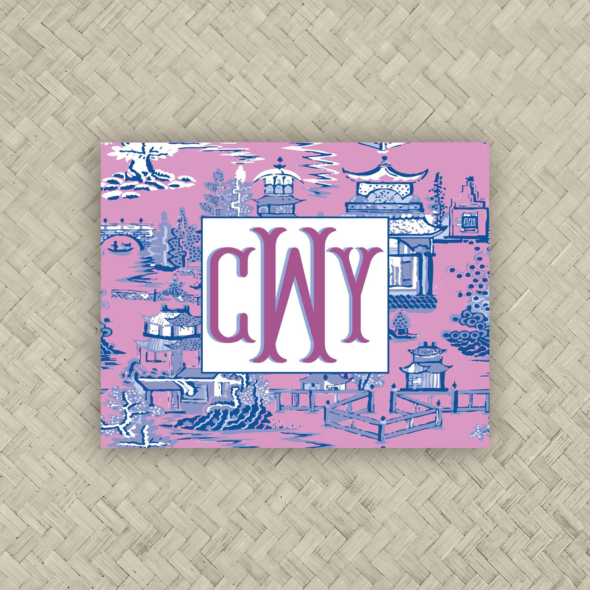 The Ming Rose &amp; Royal Monogram Mahjong Card Sticker