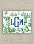 The Ming Green & Royal Monogram Mahjong Card Sticker
