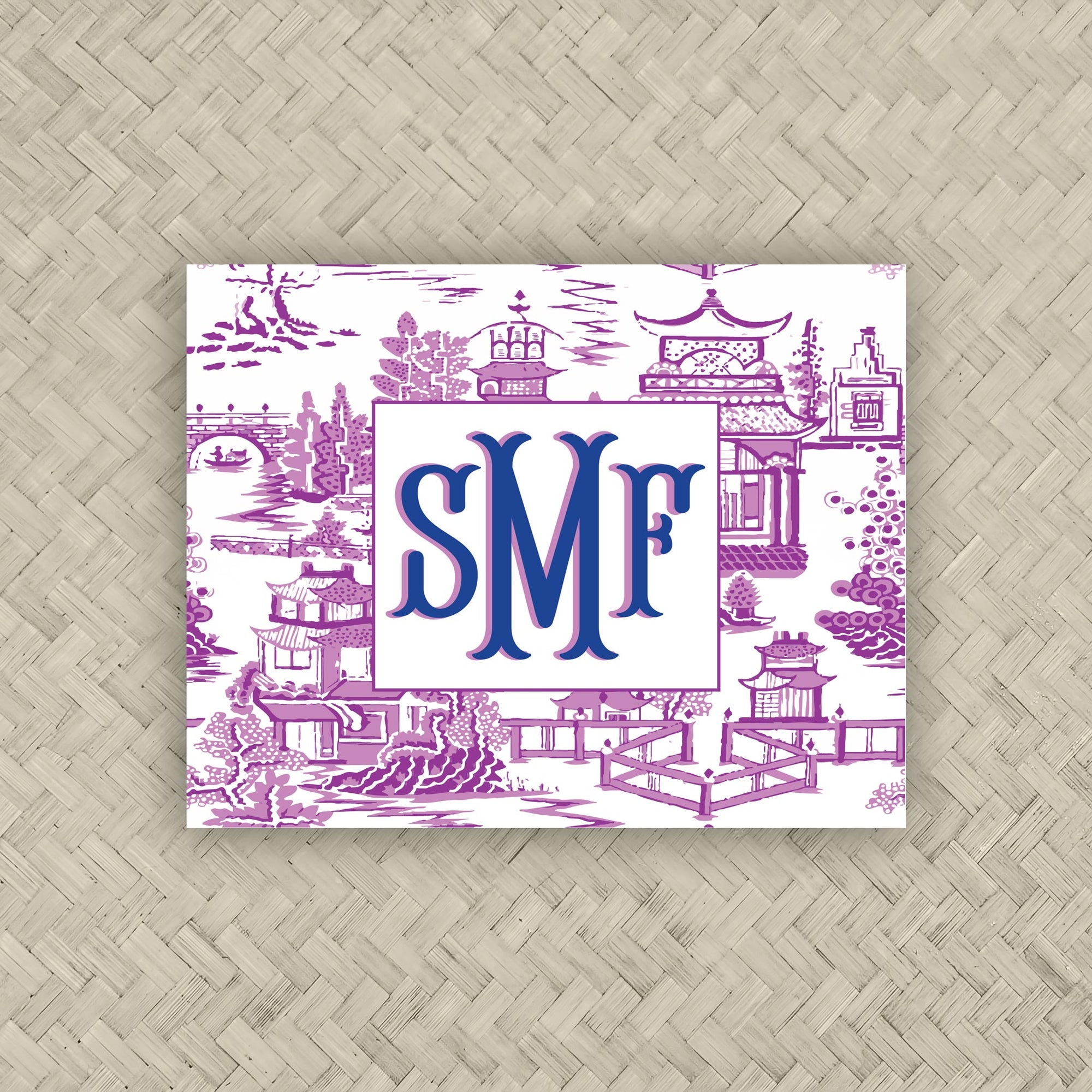 The Ming Plum &amp; Royal Monogram Mahjong Card Sticker