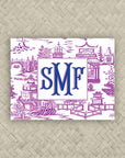 The Ming Plum & Royal Monogram Mahjong Card Sticker