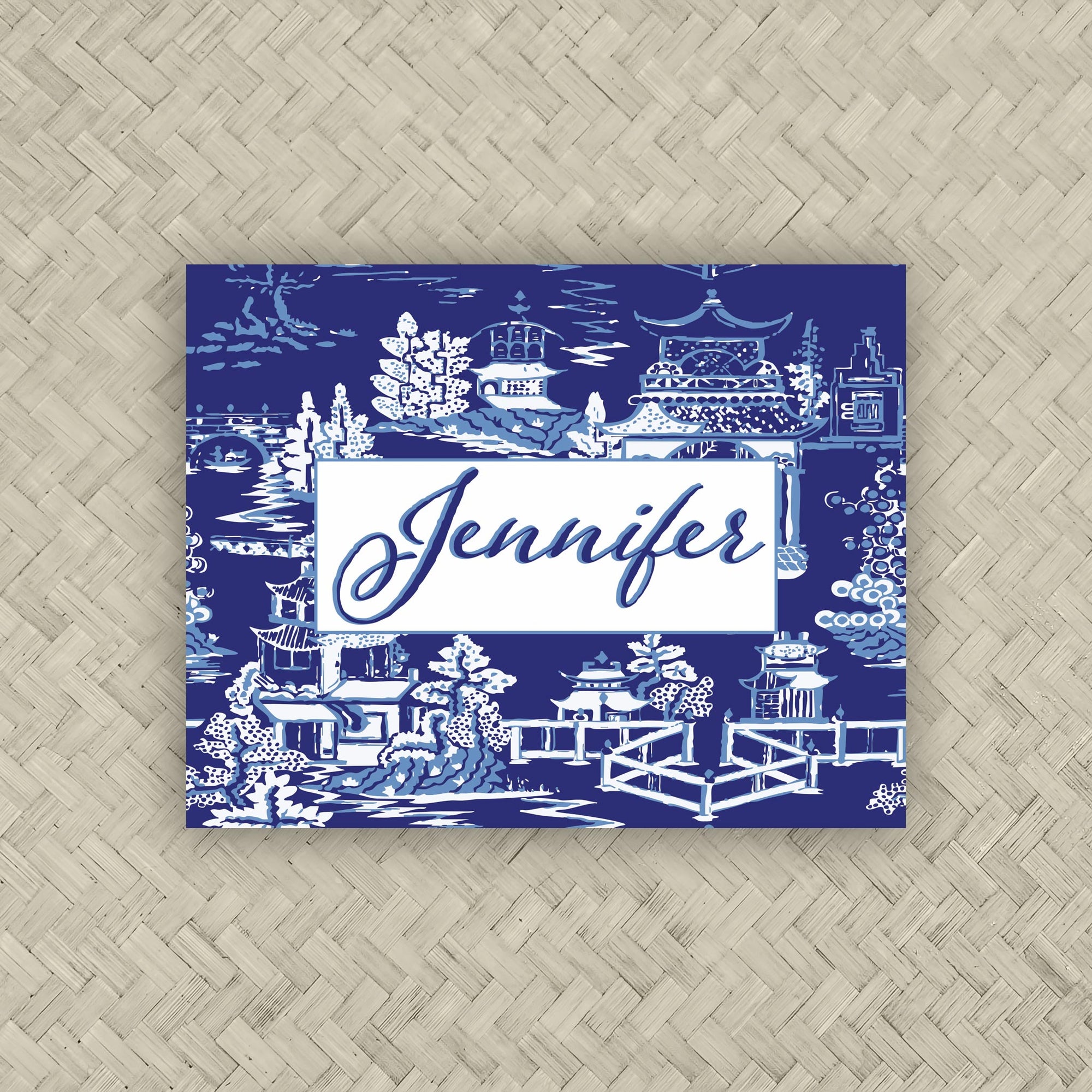 The Ming Royal &amp; French Blue Personalized Mahjong Card Sticker