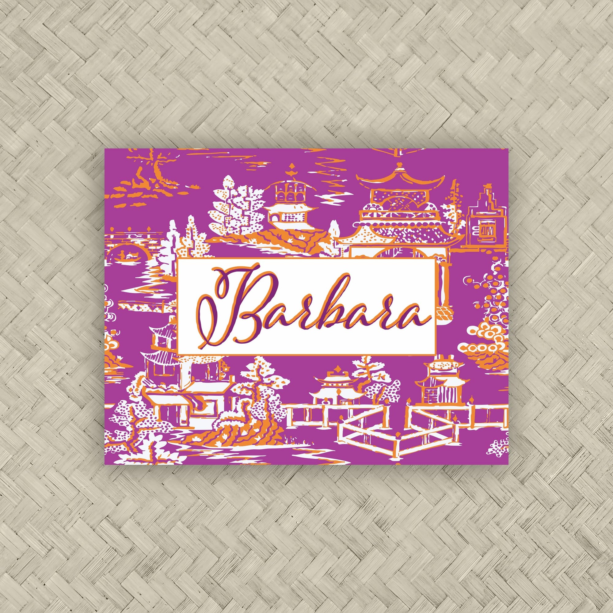 The Ming Grape &amp; Orange Personalized Mahjong Card Sticker