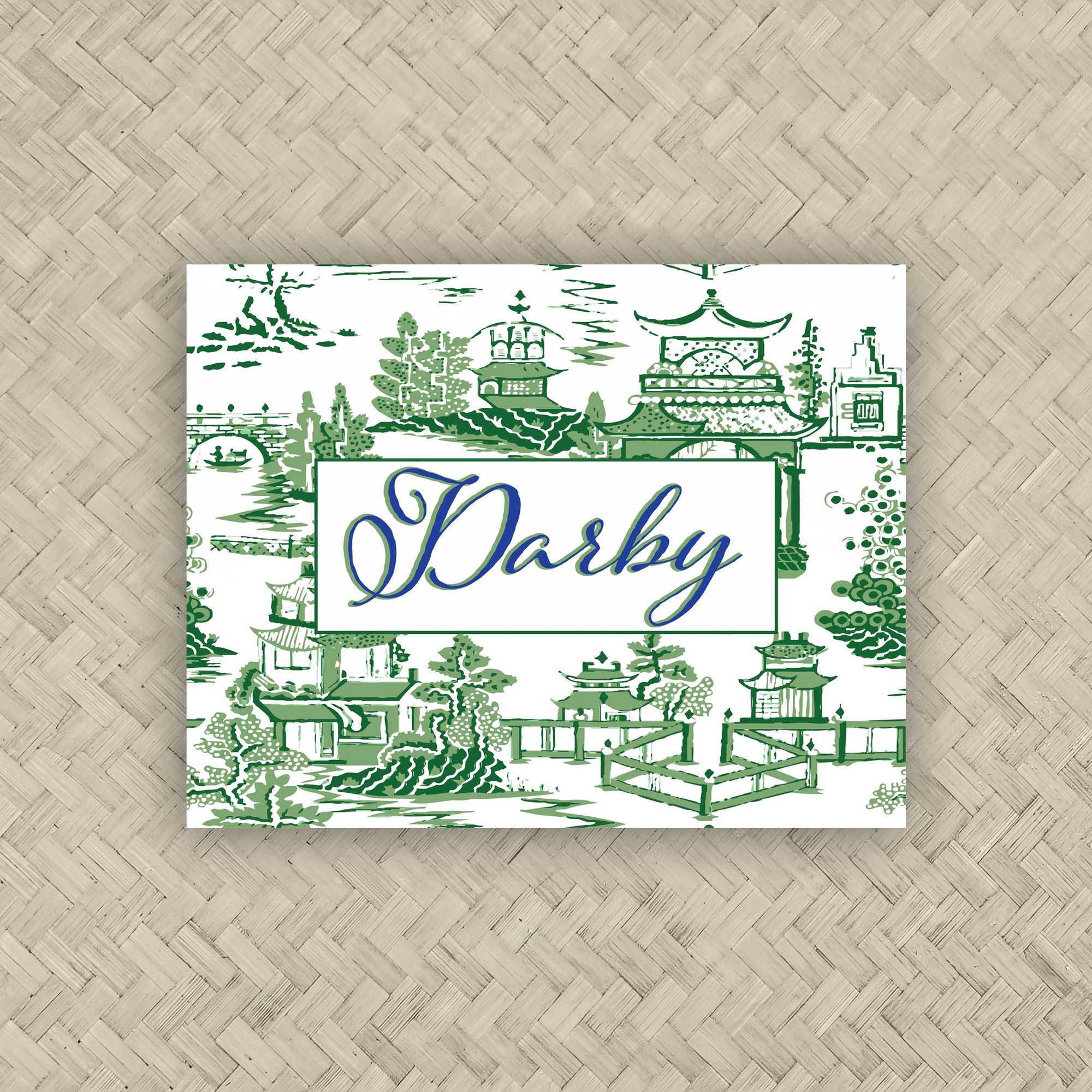 The Ming Green &amp; Royal Personalized Mahjong Card Sticker