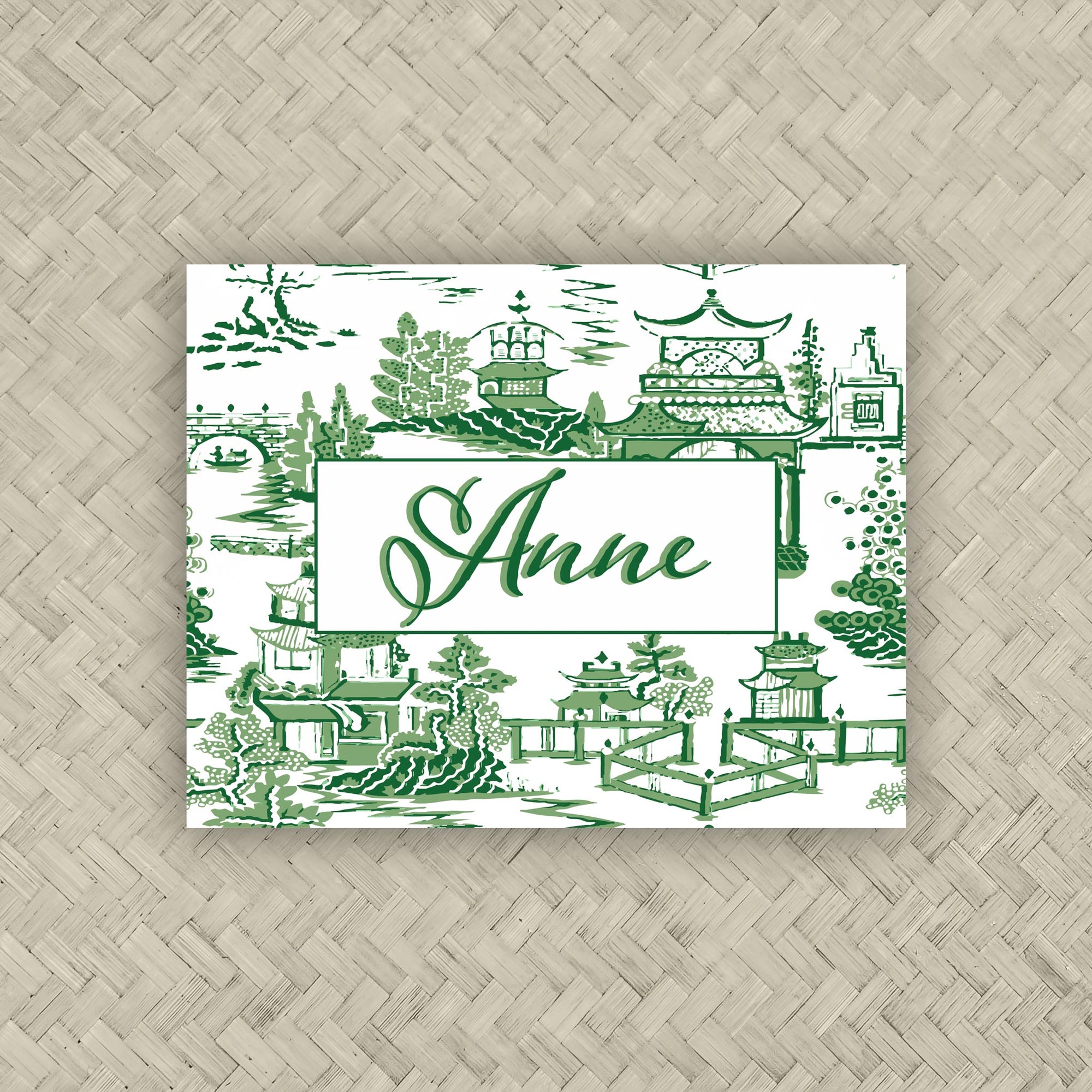 The Ming Forest &amp; Green Personalized Mahjong Card Sticker