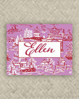 The Ming Lavender & Red Personalized Mahjong Sticker