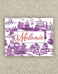 The Ming Purple & Orange Personalized Mahjong Card Sticker