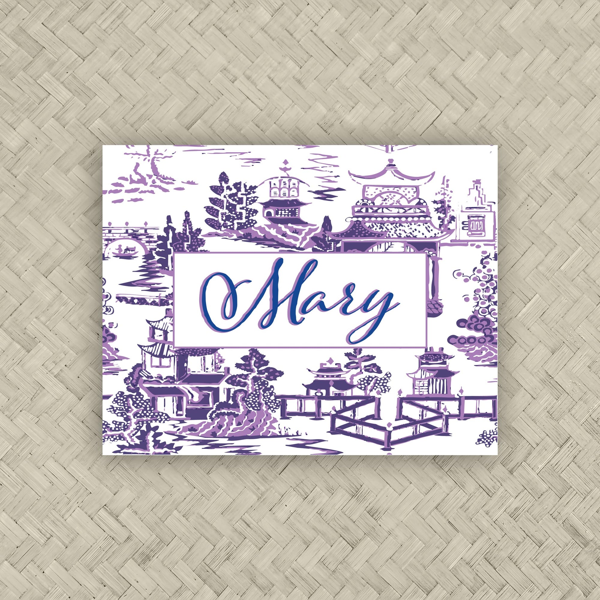 The Ming Purple &amp; Royal Personalized Mahjong Card Sticker